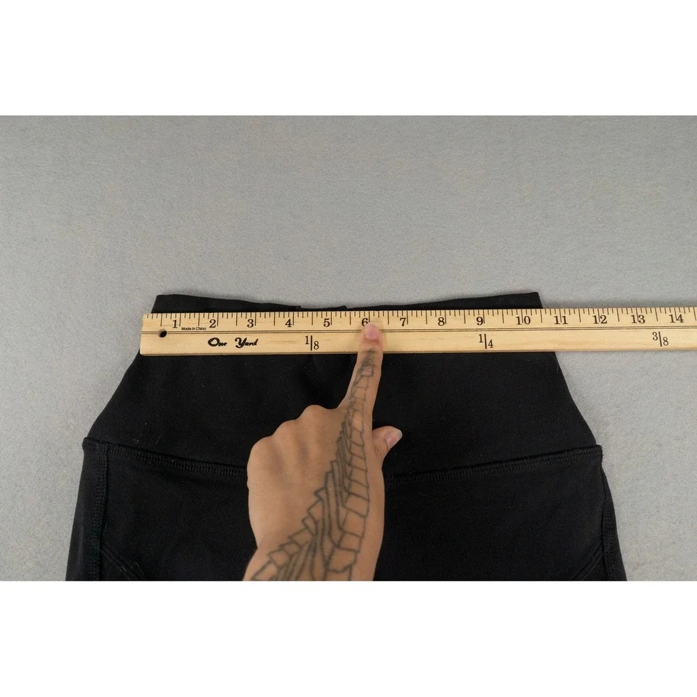 Alo Yoga High Waist Moto Leggings Black Mesh Mixed Media Yoga Pants W5494R